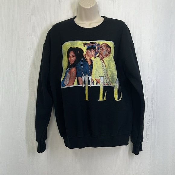 Gildan - TLC Band Group Graphic Black Long Sleeve Sweatshirt Size Medium - Picture 2 of 9
